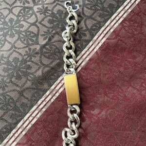 Men's Silver and Gold keep sake Chain Bracelet